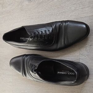 Dolce & Gabbana Men's Vero Cuoio Dark Leather Lace Oxfords Size 8.5